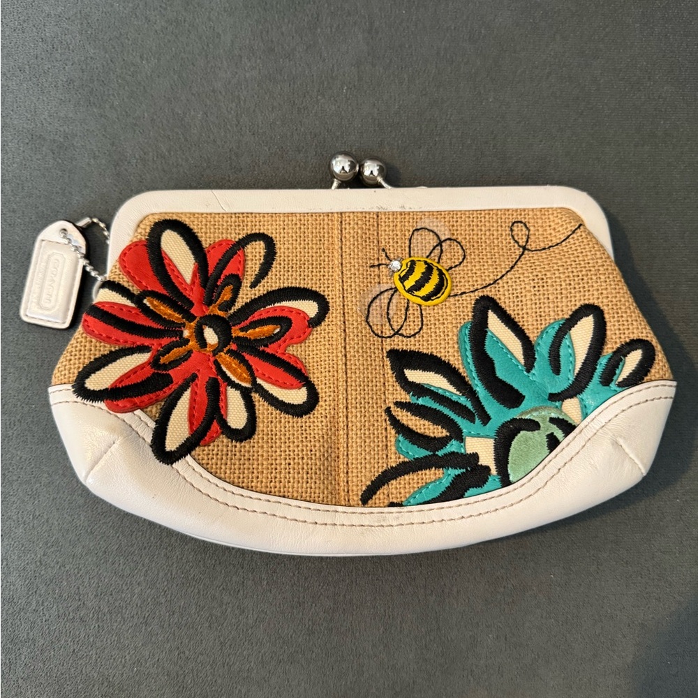 Coach Floral Embroidered Clutch